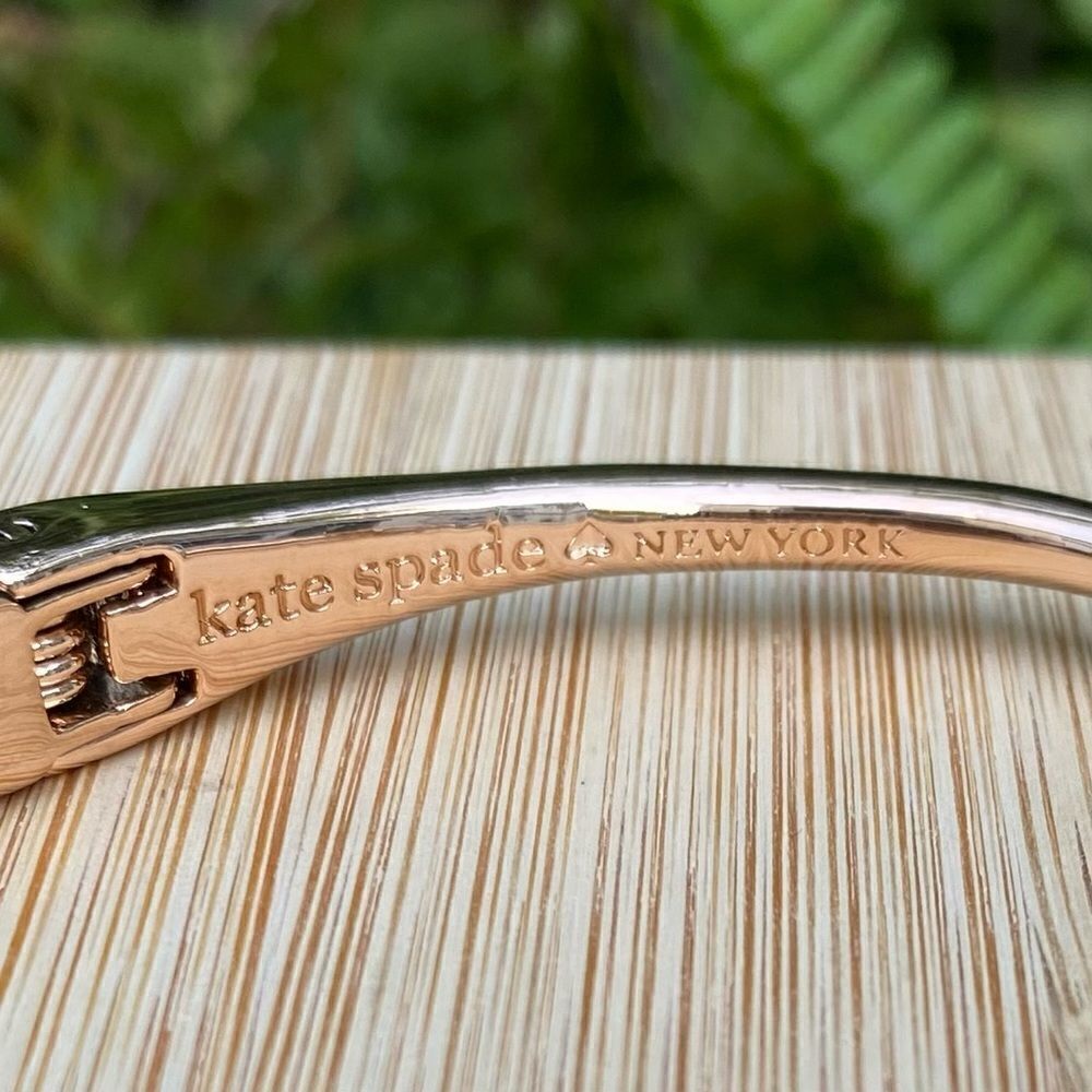 NWOT New Kate Spade Rose Gold Crystal Lady Marmalade Open Cuff Bracelet - Picture 7 of 9